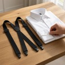 Men's X-Shaped Braces with Four Plastic Clips Width 3.8 cm Length 120 cm Elastic Polyester For Work and Suit 4