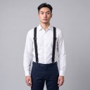 Men's X-Shaped Braces with Four Plastic Clips Width 3.8 cm Length 120 cm Elastic Polyester For Work and Suit 5