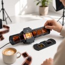 Sada pro digitalizaci negativů 35 mm LED podsvícení 42 LED CRI 95+ Držák filmu i diapozitivů Černá pro skenování fotoaparátem a mobilem 2