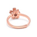 Drehbarer Antistressring Sakura mit roten Blütenblättern und Kristall Einstellbare Größe Kupfer Roségoldene Farbe Damen Schmuck für jeden Tag 3