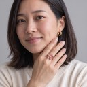 Drehbarer Antistressring Sakura mit roten Blütenblättern und Kristall Einstellbare Größe Kupfer Roségoldene Farbe Damen Schmuck für jeden Tag 4
