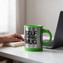 Samomíchací hrnek s víčkem 13,5 x 9 x 11,8 cm Automatické míchání tlačítkem Na baterie Nerezová ocel Na kávu i čaj 2