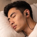 Fones de ouvido com fio para dormir com microfone e controlo de volume Jack 3,5 mm Cabo 1,2 m Pontas de silicone 4