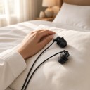 Fones de ouvido com fio para dormir com microfone e controlo de volume Jack 3,5 mm Cabo 1,2 m Pontas de silicone 6