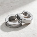 Klipsové náušnice bez propichovania 1 pár Široké kruhy 9 mm Nerezová oceľ Unisex záušnice na lalôčik aj chrupavku 2
