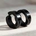 Klipsové náušnice bez propichovania 1 pár Široké kruhy 9 mm Nerezová oceľ Unisex záušnice na lalôčik aj chrupavku 4