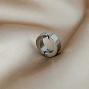 Klipsové náušnice bez propichovania 1 pár Široké kruhy 9 mm Nerezová oceľ Unisex záušnice na lalôčik aj chrupavku 6