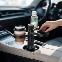 Rozšiřovač držáku nápojů do auta Pro 3 nápoje Otočná ramena o 360° Nastavitelná základna do kulatého držáku Černý Organizér na pití 4