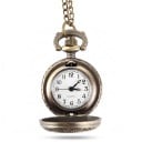 Mini Taschenuhr mit Deckel und Fenster 2,4 cm Quarz Römische Ziffern Kette 78 cm Vintage Stil Unisex 3