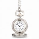 Mini Taschenuhr mit Deckel und Fenster 2,4 cm Quarz Römische Ziffern Kette 78 cm Vintage Stil Unisex 5