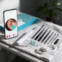 Conjunto de limpeza de ouvidos com câmara NE3-D e 8 ferramentas WiFi Endoscópio Auricular Full HD Luz LED Pontas de Silicone Estojo 2