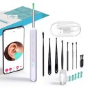 Conjunto de limpeza de ouvidos com câmara NE3-D e 8 ferramentas WiFi Endoscópio Auricular Full HD Luz LED Pontas de Silicone Estojo 3