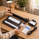 Adaptador para digitalização de negativos 35 mm e 120 Barra de alumínio 265 a 470 mm Iluminação LED 11 níveis de brilho Arca-Swiss Preto Para câmara 2