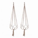 Suporte suspenso para vaso de flores macramé 3 pcs Comprimento 90 cm Cordão trançado à mão com argola de metal Suspensão boho 1