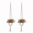 Suporte suspenso para vaso de flores macramé 3 pcs Comprimento 90 cm Cordão trançado à mão com argola de metal Suspensão boho 5