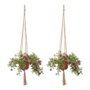 Suporte suspenso para vaso de flores macramé 3 pcs Comprimento 90 cm Cordão trançado à mão com argola de metal Suspensão boho 7