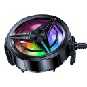 Cooler para telemóvel com ventilador 6000 rpm RGB iluminação 62,5 x 24 mm Alimentação USB 5 V Clipe elástico Preto Para jogar 5