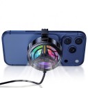 Cooler para telemóvel com ventilador 6000 rpm RGB iluminação 62,5 x 24 mm Alimentação USB 5 V Clipe elástico Preto Para jogar 6