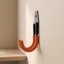 Wandhaken für Fahrräder in J-Form Klein Höhe 110 mm Metall mit rutschfester Beschichtung Schwarz mit orangefarbenen Armen Für die Garage und Werkstatt 4