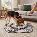 Snusemåtte til hunde 60 x 60 cm Interaktivt tæppe til godbidder lavet af kort plys til langsom fodring og snusetræning 2