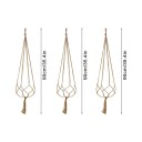 Suporte suspenso para vaso de flores macramé 3 pcs Comprimento 90 cm Cordão trançado à mão com argola de metal Suspensão boho 10