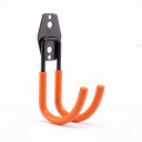 Wandhaken für Fahrräder in J-Form Mittel Höhe 145 mm Metall mit rutschfester Beschichtung Schwarz mit orangefarbenen Armen Für die Garage 6