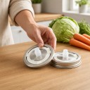 Tampas de fermentação 4 pcs com anéis para frascos de conserva 86 mm Aço inoxidável 304 Válvula de silicone Prata Para fermentação de legumes 2