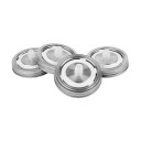 Tampas de fermentação 4 pcs com anéis para frascos de conserva 86 mm Aço inoxidável 304 Válvula de silicone Prata Para fermentação de legumes 7