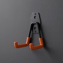 Wandhaken in U-Form für Werkzeuge und Helme Klein Höhe 105 mm Metall mit rutschfester Beschichtung Schwarz mit orangefarbenen Armen Für die Garage 5