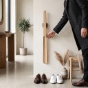 Dřevěná lžíce na boty 55 cm s magnetickým držákem na zeď Dlouhá obouvací lžíce z bukového dřeva Pro seniory a těhotné 5