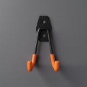 U-Shaped Wall Hook for Bicycles and Tools Medium Projection 135 mm Metal with Non-Slip Coating Black with Orange Arms For Garage 2