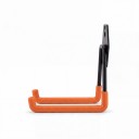 U-Shaped Wall Hook for Bicycles and Tools Medium Projection 135 mm Metal with Non-Slip Coating Black with Orange Arms For Garage 4