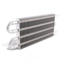 Universal Oil Cooler 4 Row Aluminium with Corrugated Fins Silver Set with Hose and Clamps for Engine, Transmission and Differential 3