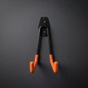 Large U-Shaped Wall Hook for Bicycle and Ladder Extension 197 mm Metal with Non-Slip Coating Black with Orange Arms for Garage 5
