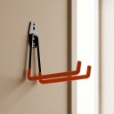 Large U-Shaped Wall Hook for Bicycle and Ladder Extension 197 mm Metal with Non-Slip Coating Black with Orange Arms for Garage 6