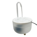 Cat Fountain 1.2 L with Curved Transparent Tube Pump with EU Plug 230 V Filter and Water Recirculation White Feeder 1
