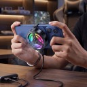 Herní chladič na mobil s ventilátorem a RGB podsvícením Zadní klip se silikonovými podložkami 62,5 x 24 mm USB 5 V Černý pro hraní 2