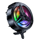 Herní chladič na mobil s ventilátorem a RGB podsvícením Zadní klip se silikonovými podložkami 62,5 x 24 mm USB 5 V Černý pro hraní 3