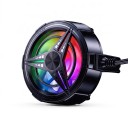 Herní chladič na mobil s ventilátorem a RGB podsvícením Zadní klip se silikonovými podložkami 62,5 x 24 mm USB 5 V Černý pro hraní 5