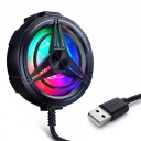 Herní chladič na mobil s ventilátorem a RGB podsvícením Zadní klip se silikonovými podložkami 62,5 x 24 mm USB 5 V Černý pro hraní 6
