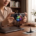 Herní chladič na mobil s ventilátorem a RGB podsvícením Zadní klip se silikonovými podložkami 62,5 x 24 mm USB 5 V Černý pro hraní 8