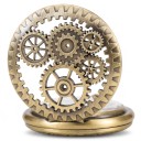 Kapesní hodinky Steampunk s prořezávaným víčkem s ozubenými koly 45 mm Quartz Kovová slitina Bronzová barva Řetízek Pro muže i ženy 4