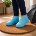 Copri scarpe in silicone con zip Impermeabili e antiscivolo Riutilizzabili Protezione delle scarpe dalla pioggia e dal fango 2