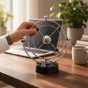 Kinetisk pendul Himlens sfære Borddekoration 24,5 cm Elektromagnetisk drift med 4 AA-batterier Antistress dekoration til kontoret 4