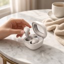 Mini Wireless Sleep Headphones Bluetooth 5.3 Earbuds 17 mm with Microphone Touch Control Case with Display 4