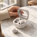 Mini Wireless Sleep Headphones Bluetooth 5.3 Earbuds 17 mm with Microphone Touch Control Case with Display 5