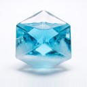 Γυάλινη καταιγίδα Storm Glass σε σχήμα κύβου 8,5 εκ. Βαρόμετρο από χειροποίητο γυαλί σε βάση από οξιά Διακόσμηση για το τραπέζι 2
