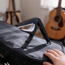 Kytarový kapodastr 7,5 x 9 cm pružinový mechanismus měkké podložky vytahovač kolíčků pro akustickou i elektrickou kytaru 4