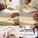 Set of 5 Carving Knives with Rolling Pouch Handles 10.3 and 12.8 cm Chromium-Vanadium Steel Polishing Paste For Carving Spoons and Wood 8
