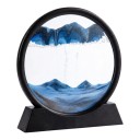Bevægelsesmæssigt sandbillede 18 x 19 cm Rund 3D sandbillede af hærdet glas med stativ Dekoration til skrivebordet 10